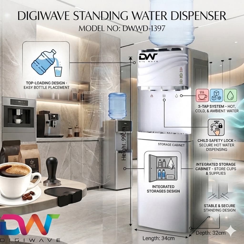 Digiwave Top load 3Tap Standing Water Dispenser