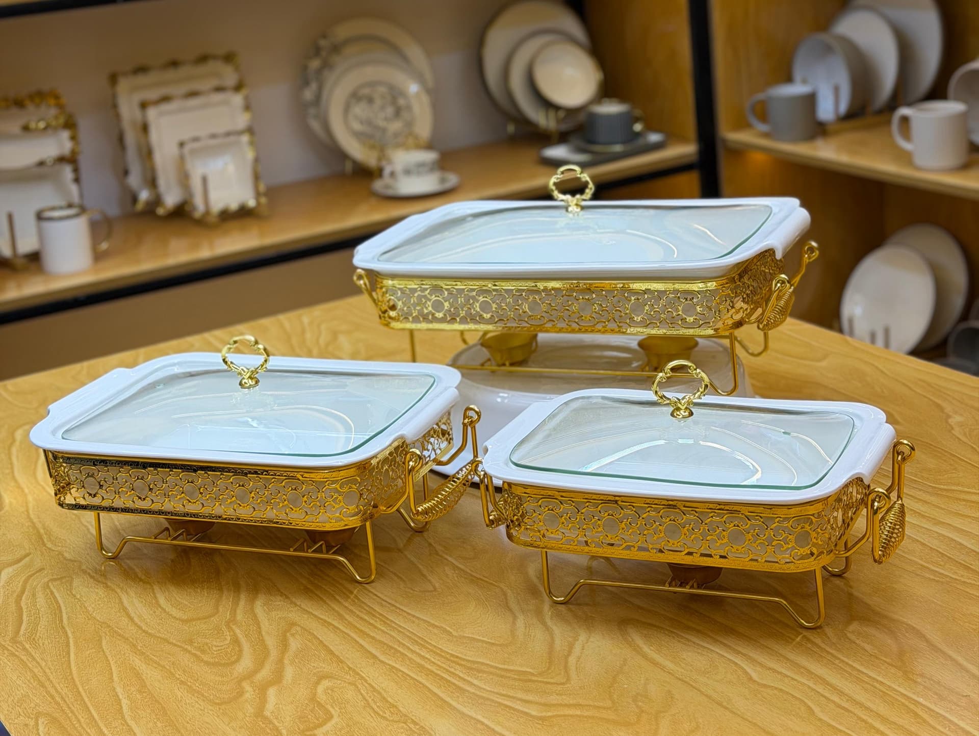 Ceramic serving dishes 3 pcs set — 1